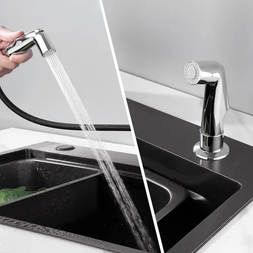 Vista 8 de Pulverizador de fregadero de repuesto para rociador lateral de cocina cromado universal Moen, para uso con grifos de fregadero de cocina, cromado