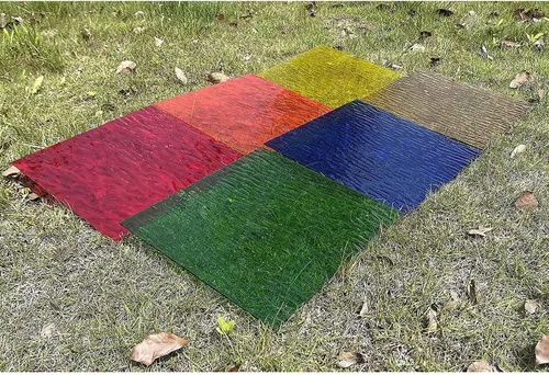 Vista 4 de Hojas de mosaico de vitrales de 12 x 12 pulgadas, paquete de 6 (total 5.8 pies cuadrados), coloridas hojas de arte y manualidades para aficionados