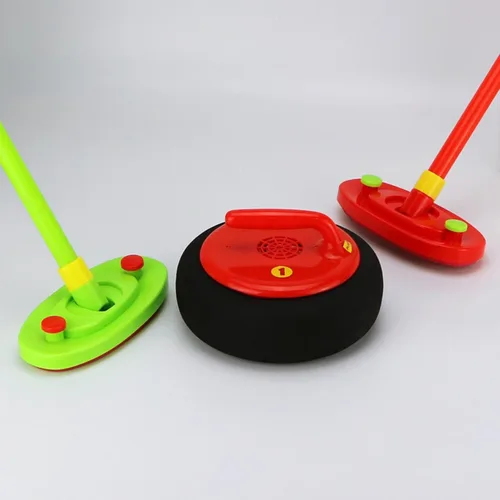 Vista 2 de Juego de tejo deportivo, bola rizadora, juego de rizador de tabla de barajar, divertido juguete deportivo para rizar interiores con luz, para niños