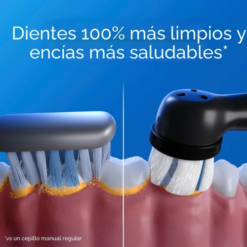Vista 4 de Oral-B iO Deep Clean Cepillo de dientes recargable eléctrico, negro con iO Series 3 Limited, 2 cabezales de cepillo y estuche de viaje - Sensor