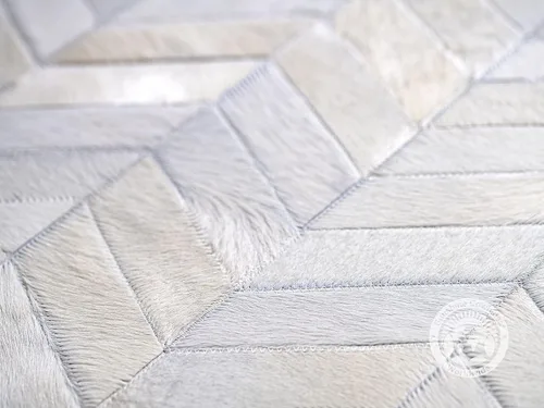 Vista 3 de Sunshine Cowhides Alfombra de piel de vaca 100% auténtica, diseño de cheurón, alfombra moderna de piel de animal para sala de estar, oficina