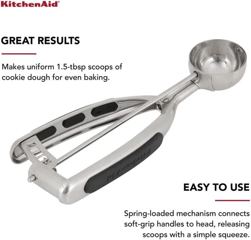 Vista 2 de KitchenAid Juego de 3 cucharas para masa de galletas, color negro