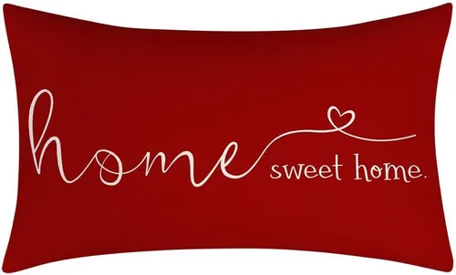 Vista 10 de Fundas decorativas de almohada estilo casa de campo con texto "Home Sweet Home", de 12 x 20 pulgadas, funda de almohada para decorar, regalo