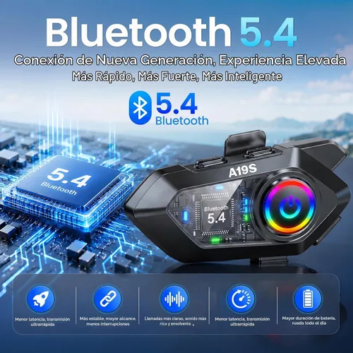 Vista 4 de Auriculares de intercomunicador para 2 conductores, cascos de motocicleta, con cancelación de ruido y música compartida, auriculares Bluetooth