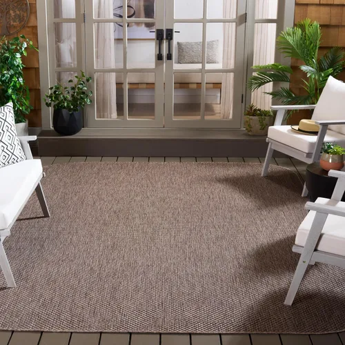 Vista 121 de SAFAVIEH Alfombra Lavable para Exteriores Colección Courtyard - 2'3" x 5', Azul Aqua y Gris, No Desprende Pelusa y Fácil Limpieza, Ideal para Patio