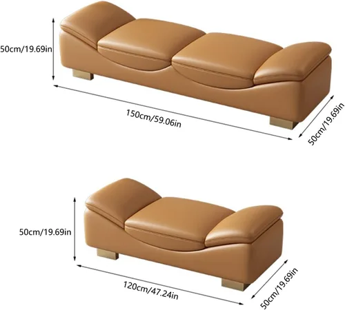 Vista 3 de LSLYTQ Bedroom Bench for End of Bed End of Bed Bench, Indoor Entryway Bench with Metal Legs, Cushioned Ottoman Bench for Living Room, Bedroom