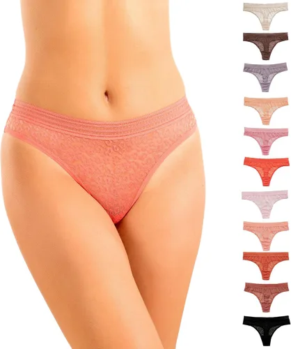 Vista 6 de Alyce Ives Intimates 12 Pack Womens Lace Thong Assorted