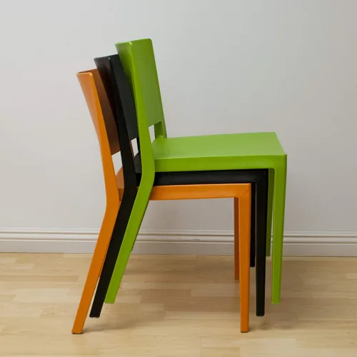 Vista 2 de Mod Made Elio - Silla de comedor de plástico, color negro, juego de 2