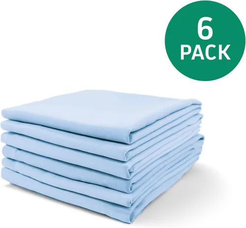 Vista 2 de Rollee Pollee Sábanas de microfibra azul para cuna, súper suaves y duraderas con bucles elásticos, ideales para preescolar y guardería para siestas