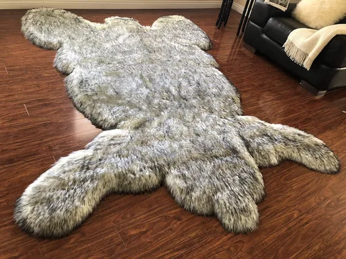 Vista 25 de LAMBZY - Alfombra de piel de oveja sintética súper suave hipoalergénica sedosa, estilo peluche de oso, para sala de estar, habitación de niños, sofá