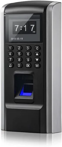 Vista 2 de Sistema de control de acceso biométrico de huellas dactilares, RFID/PIN con bloqueo magnético eléctrico de fuerza de 600 libras + fuente