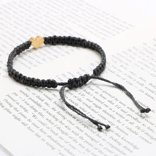 Vista 5 de Pulsera de abalorios con iniciales hecha a mano trenzada y ajustable para mamá, hija, joyería de cumpleaños para mujer