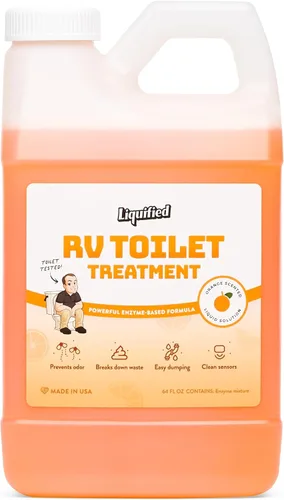 Vista 15 de Liquified RV Toilet Treatment - Digestor para tanque de retención de aguas negras, eliminador de olores, aroma lavanda, Matts RV Reviews, 16 onzas