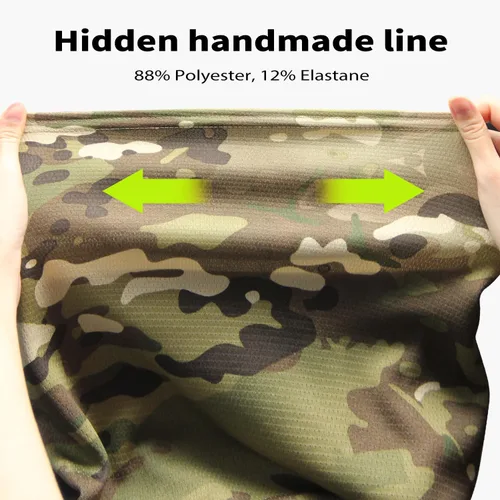 Vista 3 de Máscara facial de camuflaje militar, bandana, pasamontañas, capucha para hombres y mujeres, entrenamiento táctico, ciclismo, esquí, resistente al