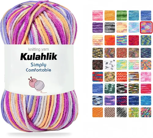 Vista 91 de Hilo acrílico de 8.82 oz (5 x 1.76 oz) para tejer, hilo de hilo degradado colorido, 5 rollos de madejas, perfecto para cualquier proyecto de 06