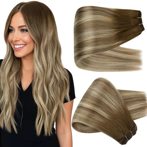 Vista 32 de Full Shine Extensiones de trama de cabello humano, cabello natural negro brillante, para mujeres, 1.76 oz (50 g), 10 pulgadas (25.4 cm), cabello