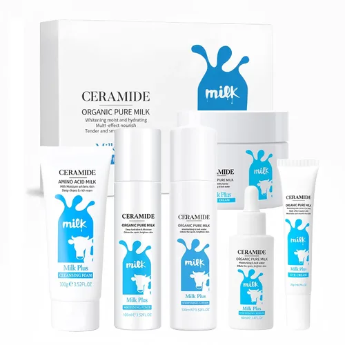 Vista 9 de SKK Set de Cuidado de la Piel 6 en 1 Limpiador Facial, Tónico, Suero, Loción Facial, Crema y Crema para los Ojos – Hidratante, Antienvejecimiento e