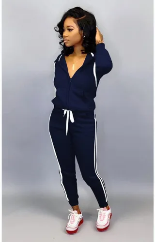 Vista 5 de TOPSRANI Conjunto deportivo de dos piezas para mujer, conjunto de sudadera con capucha a juego