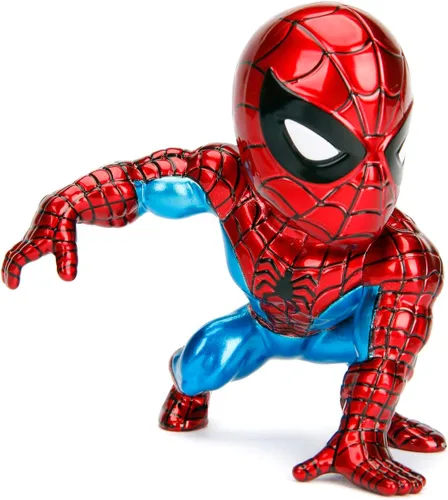 Vista 6 de Jada Toys Marvel - Figura clásica de Spiderman de 4 pulgadas, color rojo, talla única