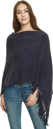 Vista 9 de Ferand Suéter tipo poncho ligero para mujer, chal versátil, regalos navideños para mujeres 2024 Negro