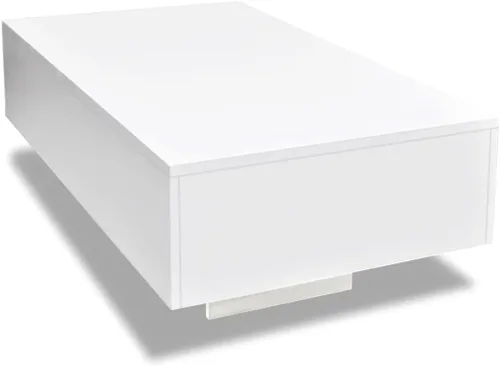 Vista 2 de Mesa auxiliar rectangular de alto brillo para sala de estar, mesa de centro moderna para sala de estar, muebles de sala de estar, mesa de área