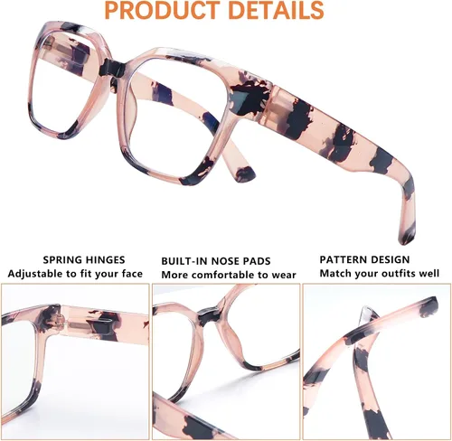 Vista 3 de 6 Pack Reading Glasses for Women Blue Light Blocking Reading Glasses Computer Readers with Spring Hinge Eyeglasses