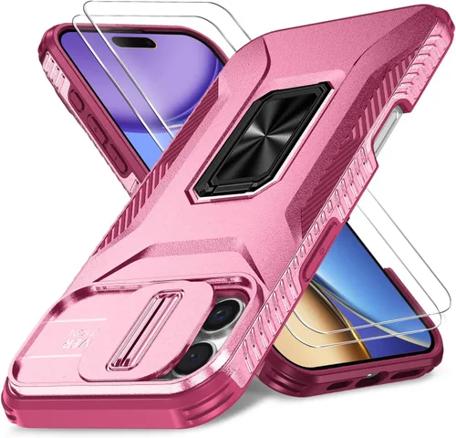 Vista 18 de Funda HakkTaoo para iPhone 13/iPhone 14 de 6.1 Pulgadas con Funda Deslizante para Cámara + Protector de Pantalla (2 Paquetes), Funda Protectora a