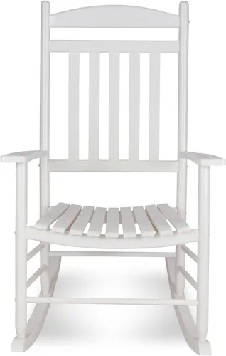 Vista 3 de Shine Company 4331WT-142 Maine - Mecedora para patio al aire libre, color blanco clásico
