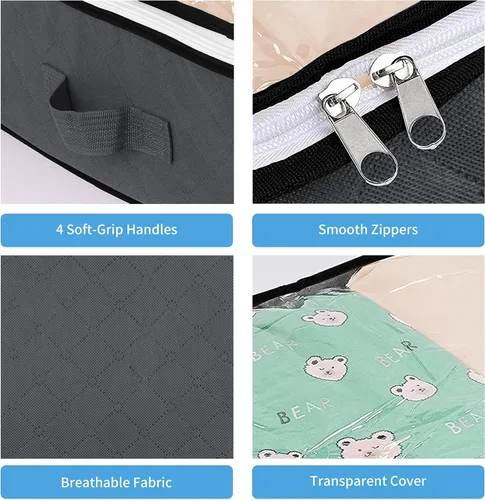 Vista 3 de Cupic Cupid Contenedores de almacenamiento debajo de la cama, paquete de 3 contenedores de almacenamiento debajo de la cama, organizador grande