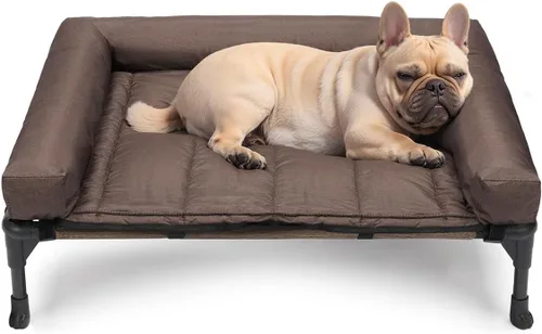 Vista 11 de Veehoo Cama Elevada Refrescante para Perro Añade Cojín Bolster Extraíble Impermeable Alfombrilla, Cuna Elevada para Mascotas con Malla Teslin