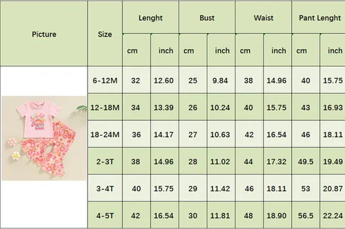 Vista 8 de Eadrioss Ropa para bebé niña pequeña, traje de campana de manga corta, camisa de flores para niños, pantalones florales acampanados, ropa de verano