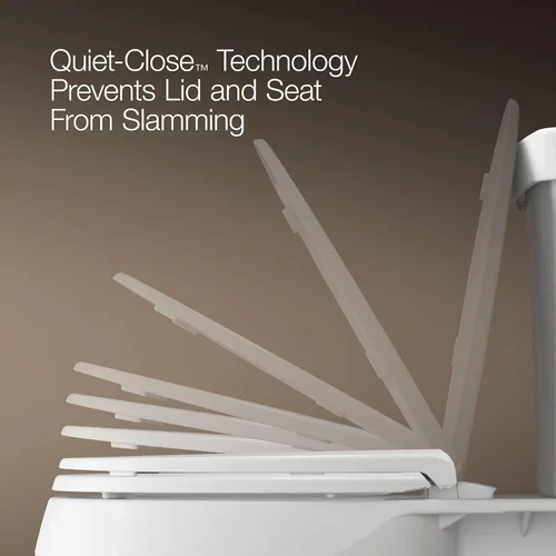 Vista 5 de KOHLER Stonewood Quiet-Close, Asiento de inodoro redondo de cierre suave, madera duradera, fácil instalación, ajuste universal, elementos esenciales