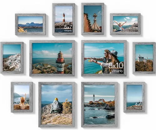 Vista 40 de Vittanly Paquete de 7 Marcos de Fotos, Marcos de Fotos Collage Decoración de Pared para Pared o Mesa, Múltiples Tamaños con 1 Pieza de 11x14