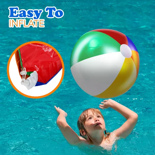 Vista 6 de 4E's Novelty Pelotas de playa [3 unidades] Pelotas de playa inflables de 20 pulgadas para niños, juegos de piscina, juguetes para niños y niños