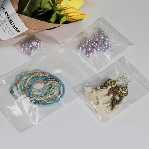 Vista 4 de Bolsas pequeñas de plástico transparente con cierre de 4 x 6 Bolsas de plástico transparente con cierre para fotos, joyas, panadería, golosinas