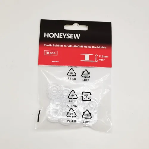 Vista 2 de HONEYSEW 10 bobinas de plástico para todos los modelos de uso doméstico Janome (1 pieza (10 unidades)