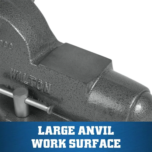 Vista 4 de Wilton Morsa de banco para mecánico, 3" de ancho de mandíbula, 4-3/4" de apertura de mandíbula, 2-5/8" de garganta (Modelo 300S)