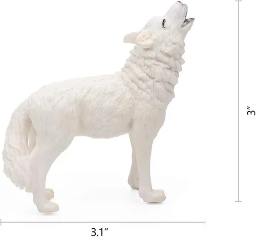 Vista 5 de RESTCLOUD Juego de 7 piezas de figuras de juguete de lobo conjunto de figuras de animales de lobo (Conjunto de lobo A)