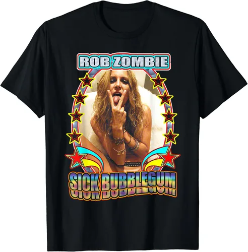 Vista 2 de Rob Zombie Camiseta de goma de mascar enfermo, Negro