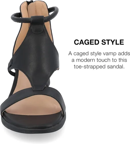 Vista 3 de Journee Collection Sandalias con cremallera y tacón trasero para mujer