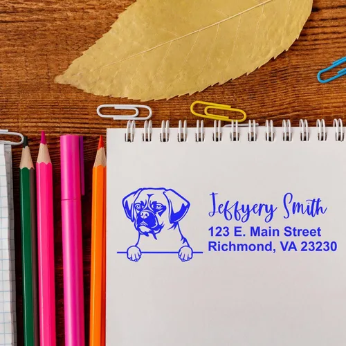 Vista 37 de American Bulldog Stamp Duo, Custom Return Address for Dog Lovers, Personalized Mail Mark for Letters and Cards