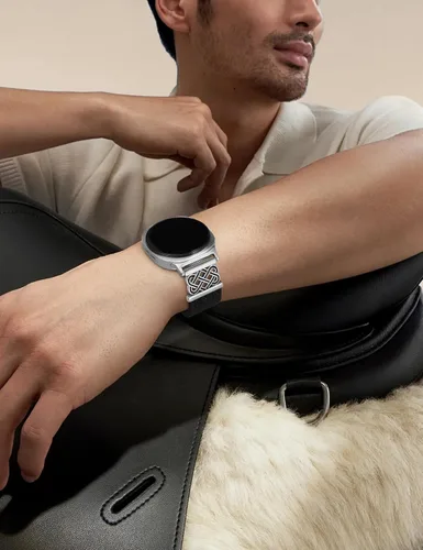 Vista 6 de Correa trenzada magnética compatible con Samsung Galaxy Watch 8 7 6 5 4 FE de 40mm 44mm/8 6 Classic/5 Pro/4 Classic/3 de 41mm/Active 2 para mujeres