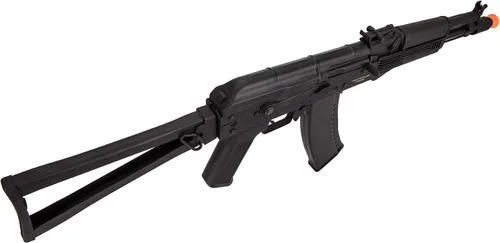 Vista 3 de Lancer Tactical AK-Series AKS-105 AEG Airsoft Rifle con esqueleto plegable Stock Negro