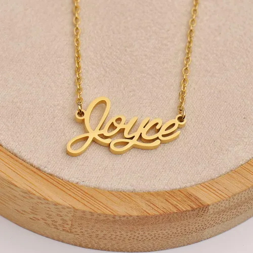 Vista 5 de Collares con etiquetas de nombres para ella, él, amigos y familiares, joyería de recuerdo para relaciones, regalo sentimental