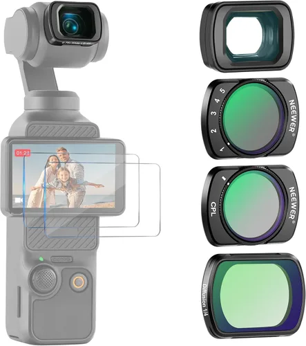 Vista 12 de NEEWER Juego de filtros ND compatibles con DJI Osmo Pocket 3 Creator Combo Accesorios, lente gran angular + ND2-32 variable + CPL + filtro