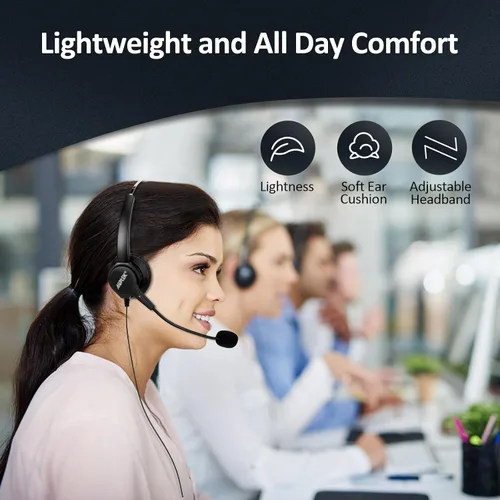 Vista 5 de AGPtEk – teléfono intercomunicador centro de llamadas con auricular., Negro