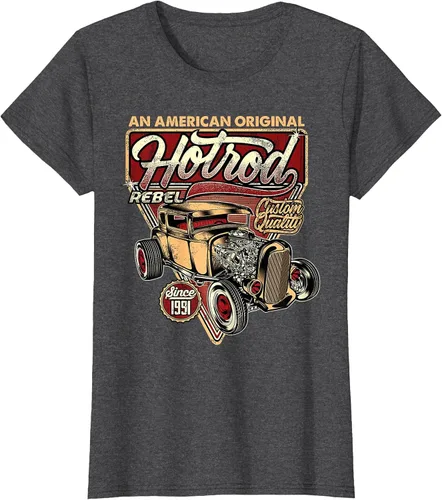 Vista 108 de Camiseta vintage Hot Rod Speed and Power para hombre Asphalt Grey