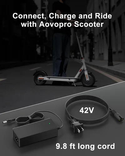 Vista 2 de VHBW Cargador eléctrico de 42 V compatible con AovoPro M365 ES60 EW6 365Go M1 M365Pro AP07 VT01 Scooter -YLT-42V0150 Adaptador de carga, indicador