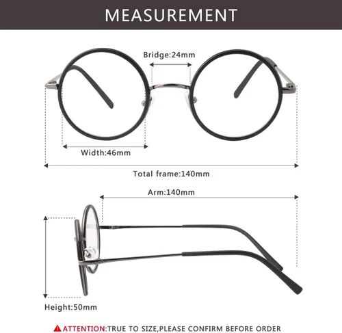 Vista 4 de BESTUM - Gafas redondas para mujer, lentes transparentes, diseño retro