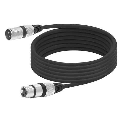 Vista 8 de Goldeee Paquete de 3 cables de micrófono XLR de 10 pies, XLR equilibrados de 3 pines macho a hembra para micrófonos, mezcladores de audio, sistemas